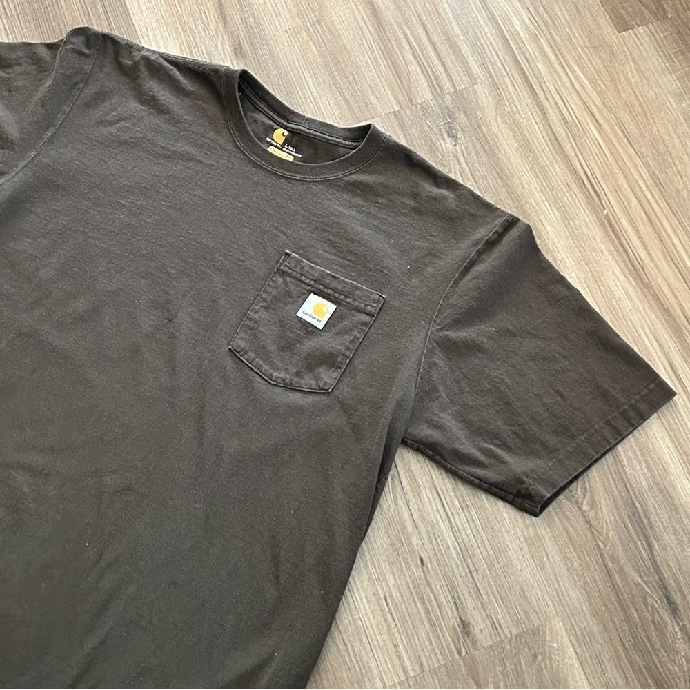 Carhartt Brown T-shirt Men size Large Tall - Picture 3 of 6